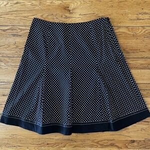 Signature by Robbie Bee Black & White Polka Dot Skirt, sz 16, 100% Cotton